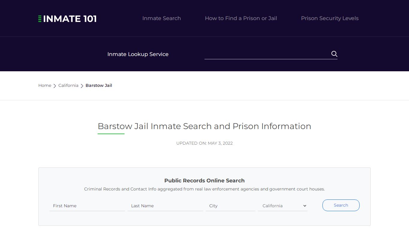 Barstow Jail Inmate Search, Visitation, Phone no ...